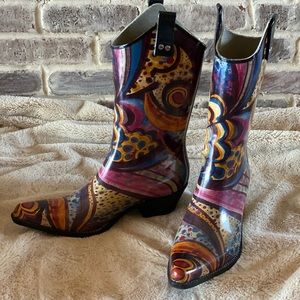 Nomad Yippy Rubber Weatern Rain Boots size 9